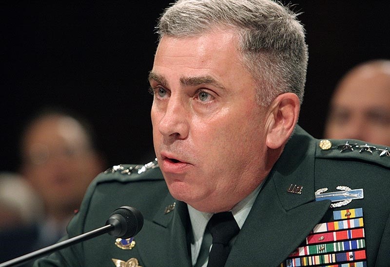 In this file photo taken on Aug. 2, 2006, U.S. Army General John Abizaid, Commander of U.S. Central Command, answers questions during a hearing of the Senate Armed Services Committee on Capitol Hill in Washington, DC. (AFP Photo)