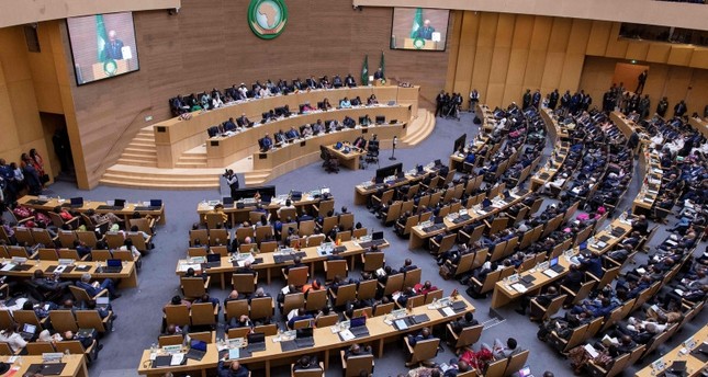 الجلسة الافتتاحية للدورة العادية الـ 36 لمؤتمر الاتحاد الإفريقي في مقره بالعاصمة الإثيوبية أديس أبابا، 18 فبراير/ شباط 2023 AFP