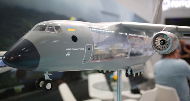 Макет военно-транспортного самолёта Ан-188, представленного на Eurasia Airshow в Антальи, Турция, в апреле 2018 года. Фото: АА