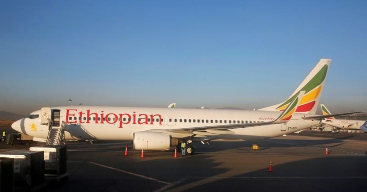 Workers service an Ethiopian Airlines Boeing 737-800 plane at the Bole International Airport in Ethiopia's capital Addis Ababa, January 26, 2017. (Reuters Photo)