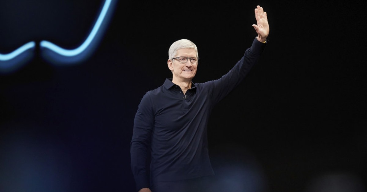 Apple CEO Tim Cook presents the keynote speech during Appleu2019s Worldwide Developers Conference in San Jose, California, June 3, 2019.