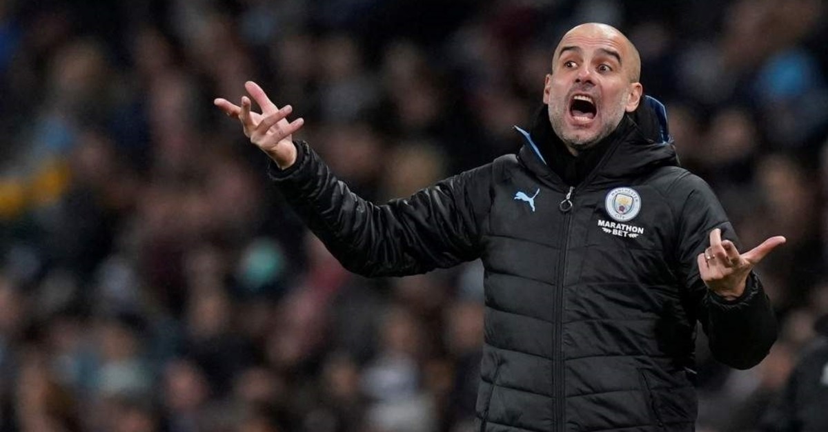 Manchester City manager Pep Guardiola reacts during a match against Port Vale, Manchester, Jan. 4, 2020. (Reuters Photo)