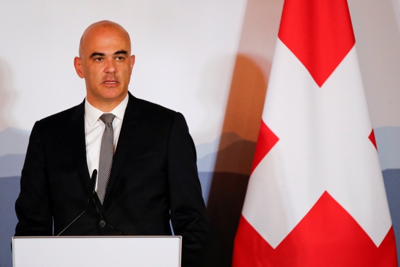 Swiss President Alain Berset addresses the Innovation and Industry Forum in Bern, Switzerland, July 3, 2018. (REUTERS Photo)