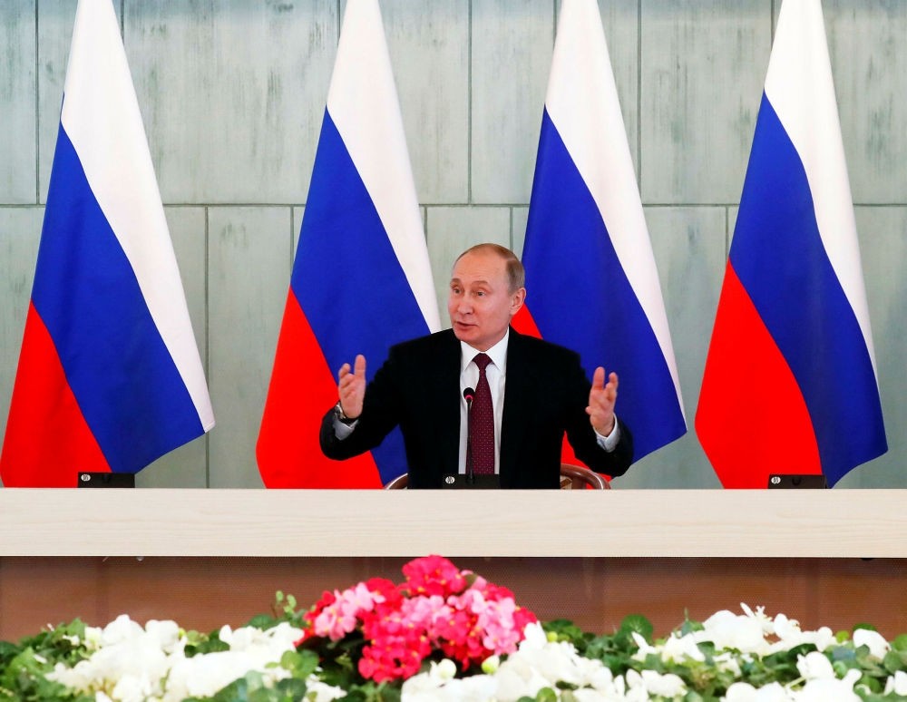 Russian President Vladimir Putin speaks in St. Petersburg, March 16. (EPA Photo)