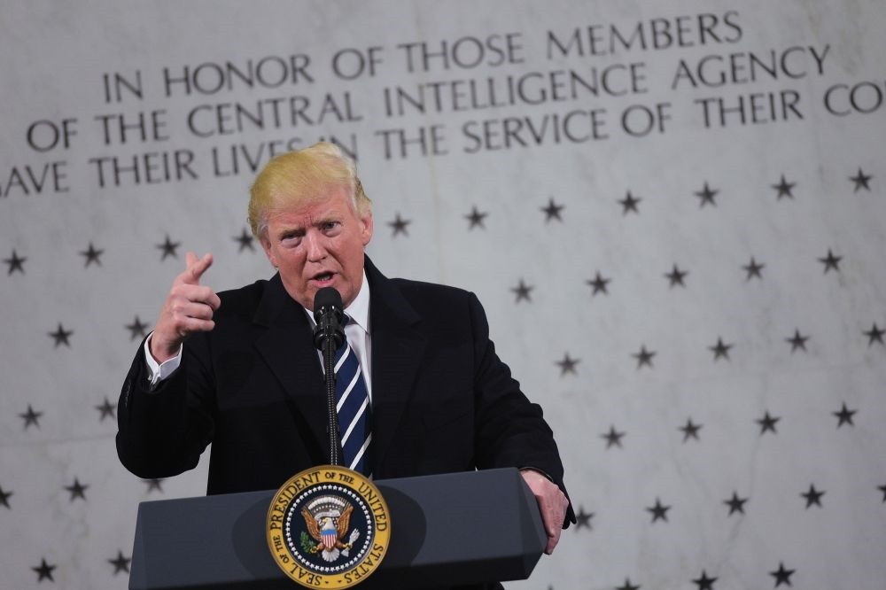 U.S. President Donald Trump speaking at the CIA Headquarters in Langley, Virginia, Jan. 21, 2017.