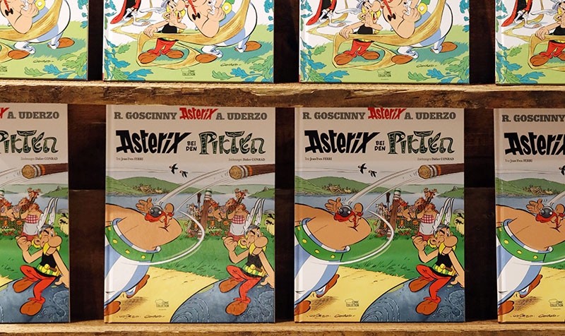 Copies of Asterix comic books are on display during the Frankfurt Book Fair 2017 at Messe Frankfurt, in Frankfurt am Main, Germany, 12 October 2017 (EPA Photo)