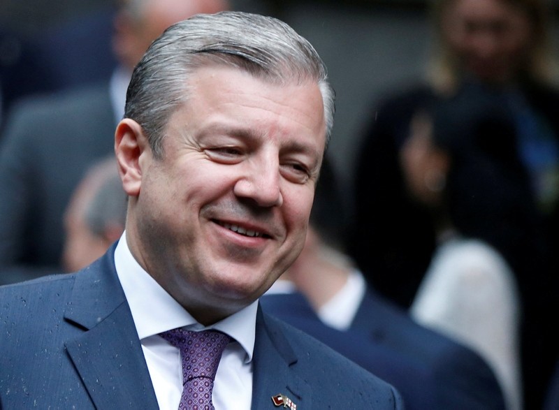  Georgia's Prime Minister Giorgi Kvirikashvili leaves after a family photo in Tbilisi, Georgia, May 26, 2018. (Reuters Photo)