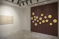 Of the 21 works by Damla Yalu00e7u0131n, 17 are on hoops and the rest on canvasses.