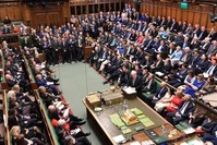 Britain's Prime Minister Boris Johnson speaking in the House of Commons in London after the State Opening Of Parliament, Dec. 19, 2019. (AFP Photo)