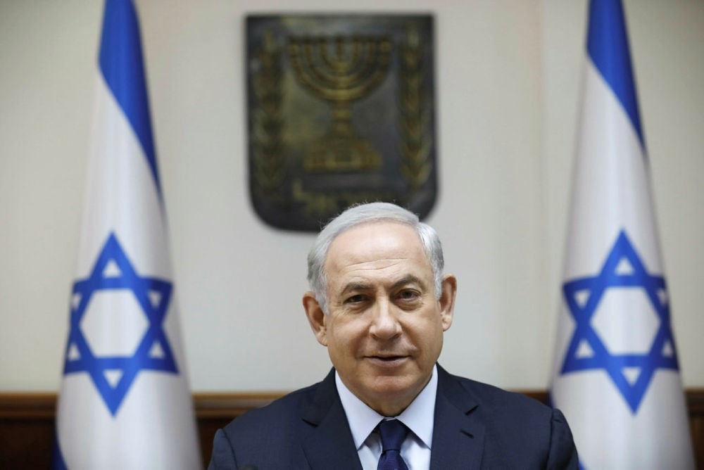 Israeli Prime Minister Benjamin Netanyahu attends the weekly cabinet meeting at his office in Jerusalem on July 30, 2017. (AFP Photo)