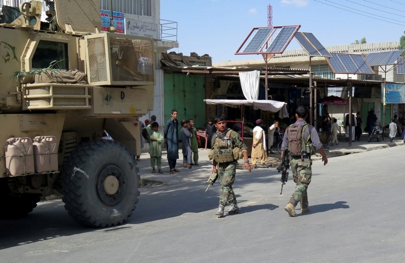 Afghan National Army soldiers keep watch during an official visit in Farah province, Afghanistan May 19, 2018 (Reuters Photo)