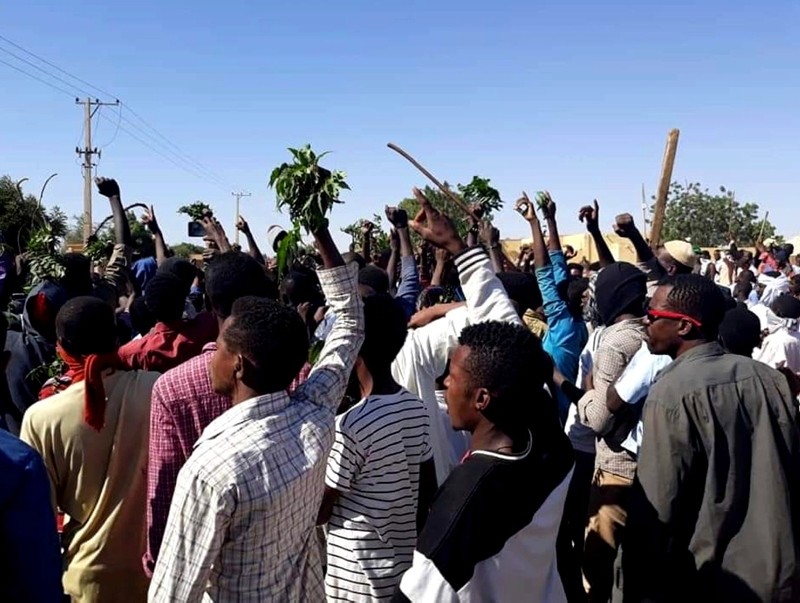 In this Sunday, Dec. 23, 2018 file handout image, provided by a Sudanese activist, people chant against the government during a protest in Kordofan, Sudan. (AP Photo)