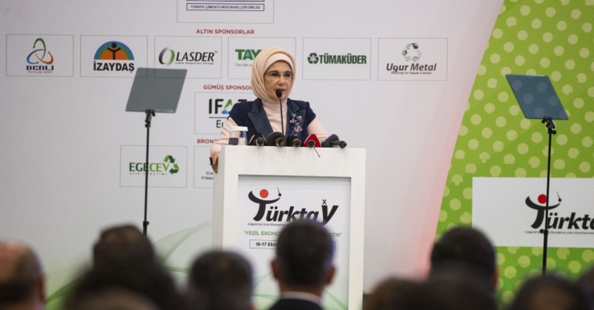 First lady Emine Erdo?an addresses a panel in Ankara, Oct. 16, 2019. (AA Photo)