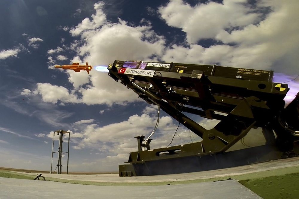The Hisar-A air defense missile system successfully test-fired in the central province of Aksaray with the attendance of the national defense minister and other officials.