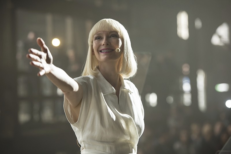  This image released by Netflix shows Tilda Swinton in a scene from ,Okja., (AP Photo)