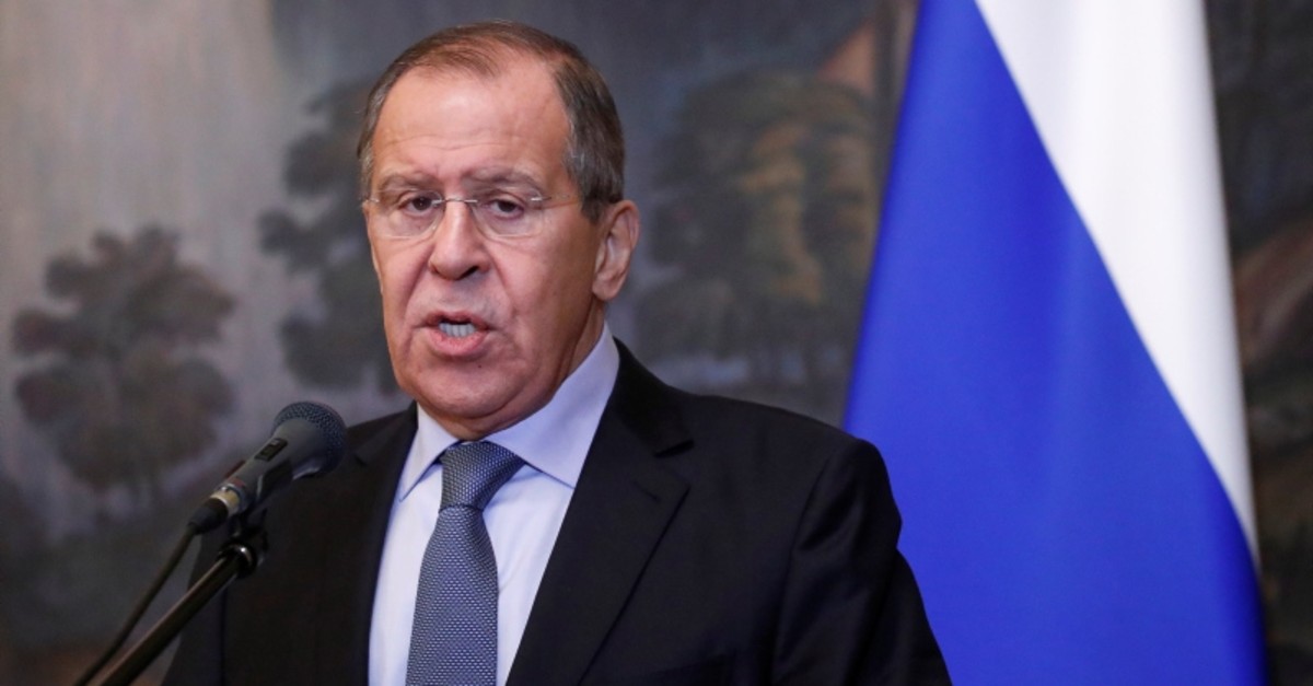 Russian Foreign Minister Sergei Lavrov speaks during a news conference after a meeting with his Madagascan counterpart Eloi Maxime Dovo in Moscow, Russia October 22, 2018. (Reuters Photo)
