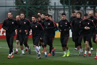 National team in a training session at the Football Federation's training grounds in Istanbul, March 20, 2019.