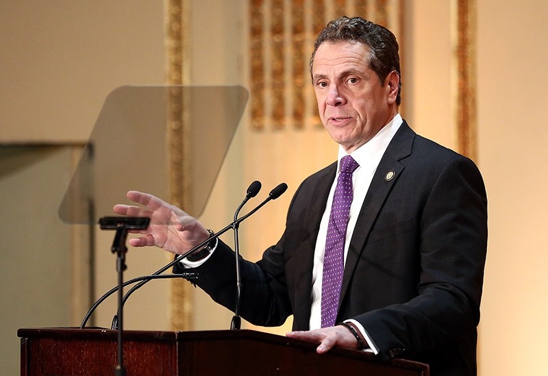 Governor of New York State Andrew Cuomo speaks on stage at the HELP USA 30th Anniversary Event (AFP Photo)