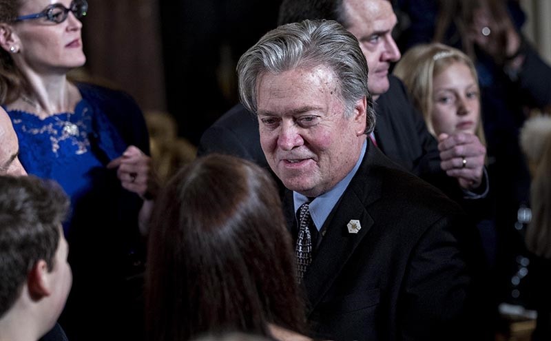 Stephen 'Steve' Bannon, chief strategist for US President Donald Trump, attends a swearing in ceremony of White House senior staff (EPA Photo)