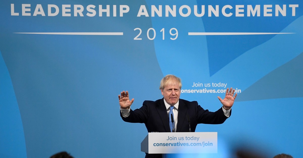 Boris Johnson speaks after being announced as Britain's next Prime Minister at The Queen Elizabeth II centre in London, Britain July 23, 2019. (Reuters Photo)