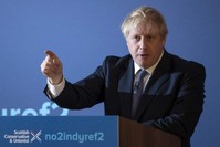 Britain's Prime Minister Boris Johnson launches the Conservative Party's Scottish Manifesto, North Queensferry, Nov. 26, 2019. (AFP Photo)