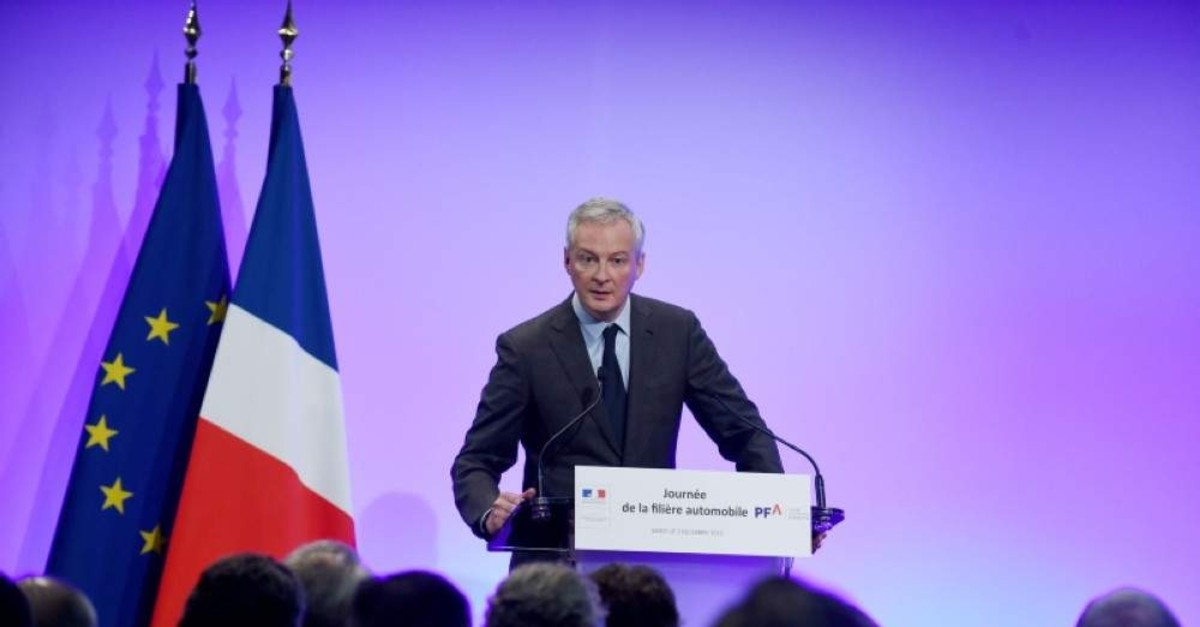 French Finance and Economy Minister Bruno Le Maire addresses the ,day of the automobile industry, meeting at the Economy Ministry in Paris, Dec. 2, 2019. (AFP Photo)