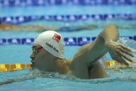 Sun Yang swims during a training session ahead of medal events in Gwangju, July 16, 2019.
