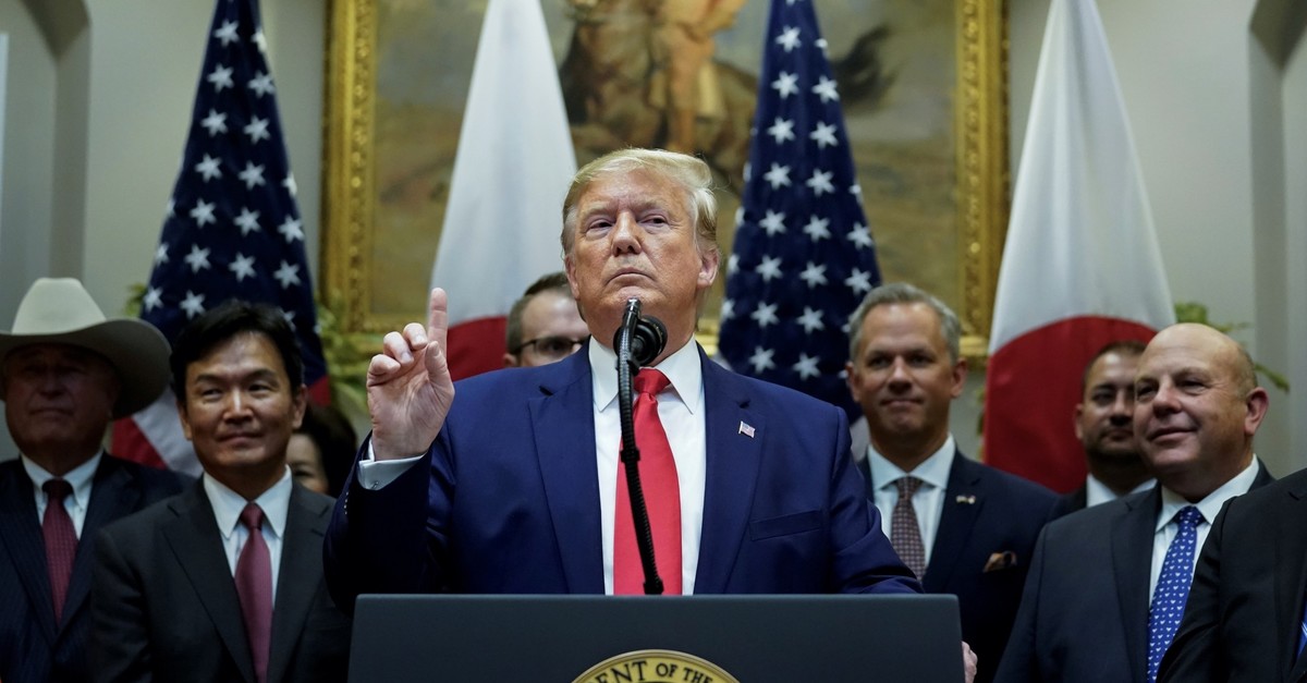 U.S. President Donald Trump speaks about Turkey and Syria during a meeting at the White House in Washington, Oct. 7, 2019. (Reuters Photo)