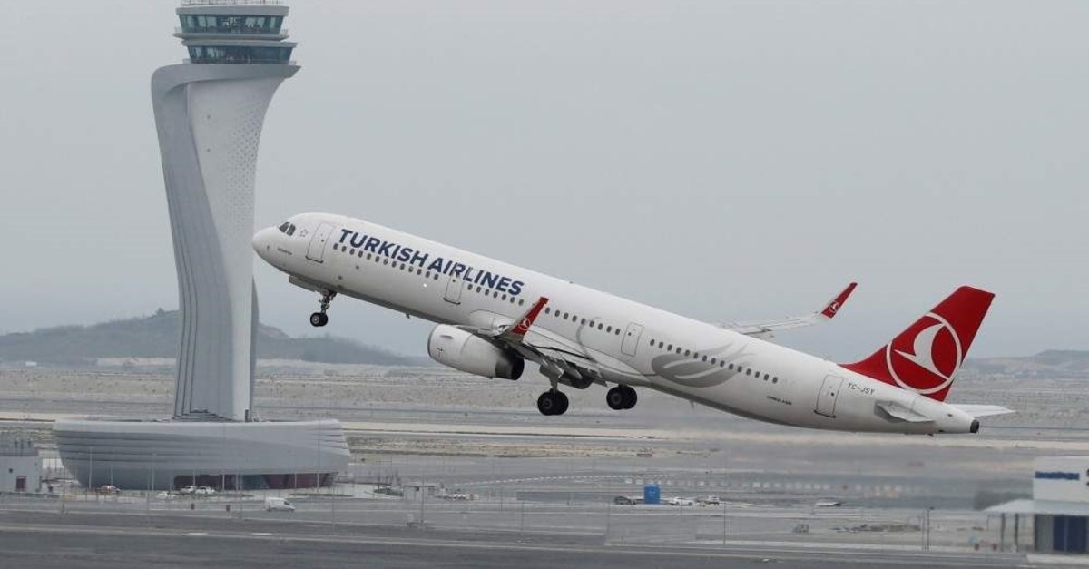 In this file photo a Turkish Airlines Airbus A321-200 plane seen taking off from the city's new Istanbul Airport. April 6, 2019. (Reuters Photo)