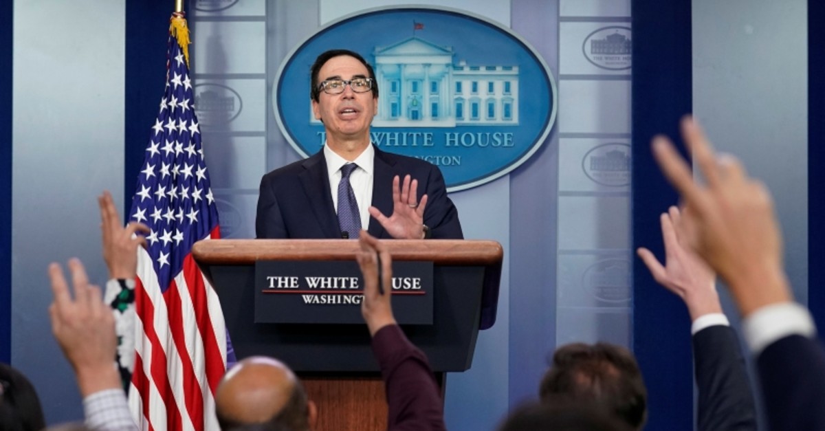 U.S. Treasury Secretary Steve Mnuchin speaks about sanctions against Turkey at a news briefing at the White House in Washington, U.S., Oct. 11, 2019. (Reuters Photo)