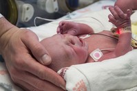 n this undated photo provided by Baylor University Medical Center the first baby born as a result of a womb transplant in the United States lies in the neonatal unit at Baylor University Medical Center in Dallas (AP Photo)
