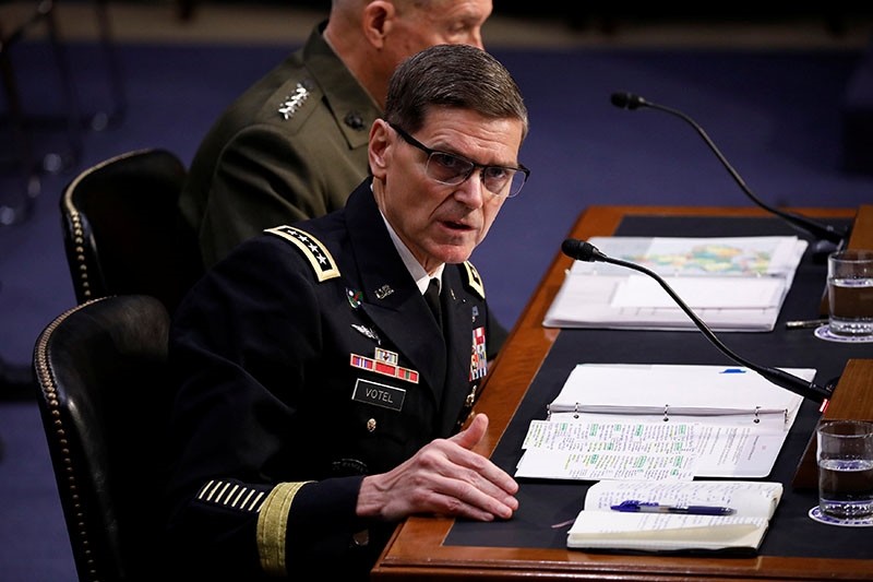 U.S. Army General Joseph Votel, commander of the U.S. Central Command, testifies before the Senate Armed Services Committee on Capitol Hill in Washington, U.S. (Reuters Photo)