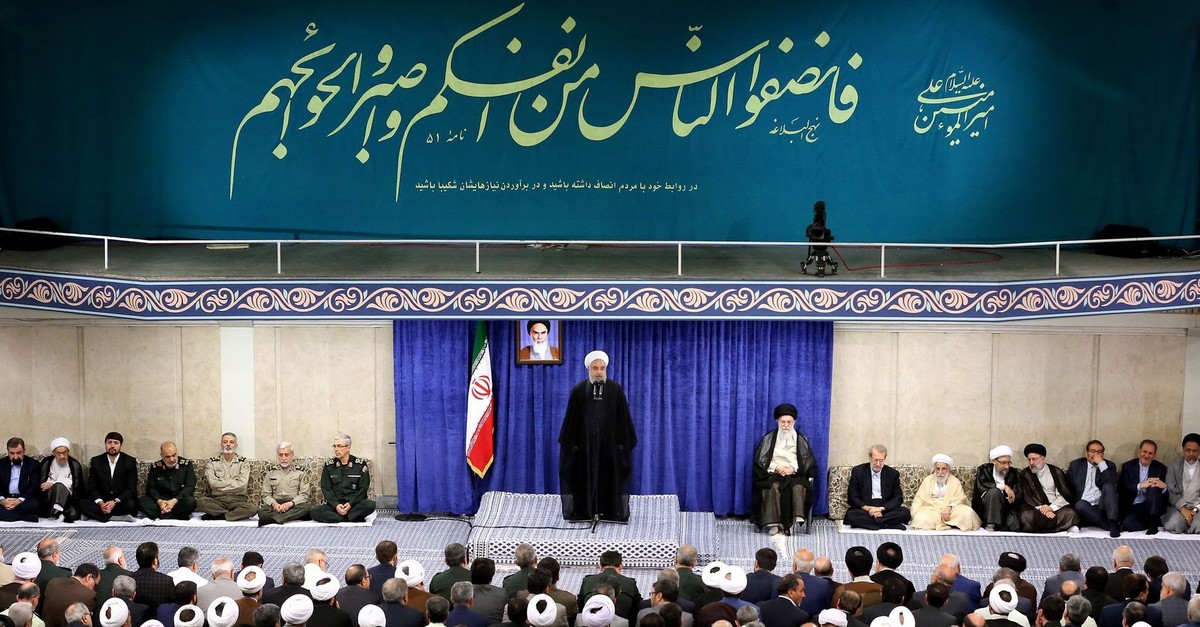 Iranian President Hassan Rouhani speaks during a government meeting in the capital Tehran, May 14, 2019.