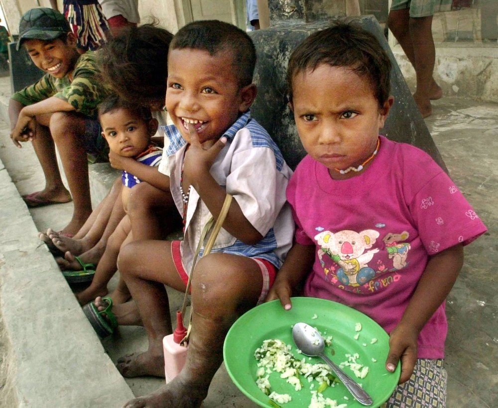 East Timorese refugee children at a camp in Tua Pukan, Kupang, Sept. 10, 2000.