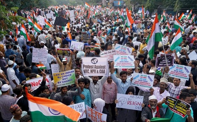 Image result for Hundreds March Out In Hyderabad For Anti-Caa Protest