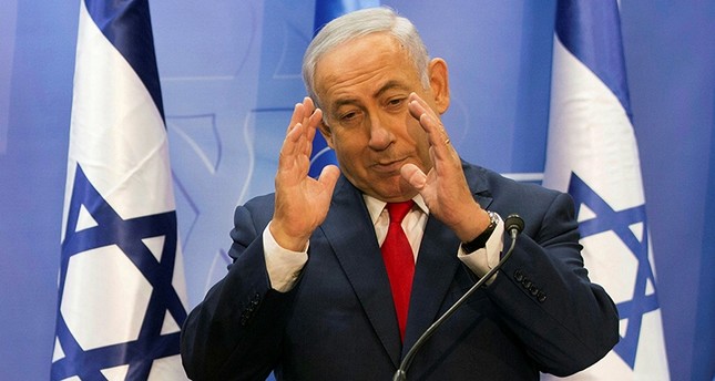 Israeli Prime Minister Benjamin Netanyahu gestures as he delivers a joint statement with U.N. Secretary General Antonio Guterres in Jerusalem August 28, 2017. (Reuters Photo)