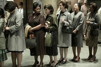 This image released by Fox Searchlight Pictures shows Sally Hawkins, center, and Octavia Spencer, second left, in a scene from the film ,The Shape of Water., (Fox Searchlight Pictures via AP)