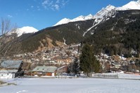 This picture taken on Feb. 8, 2020, shows a general view of Les Contamines-Montjoie, near Mont Blanc in the French Alps, where five British nationals including a child have tested positive for the new coronavirus in France. (AFP Photo)