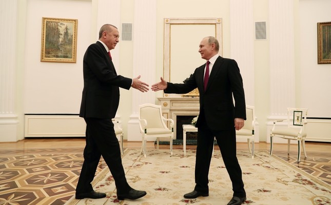 President Erdoğan meets with his Russian counterpart Vladimir Putin at the Kremlin, Moscow, Russia, Jan. 23, 2019.