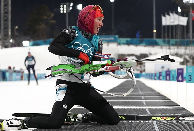  Laura Dahlmeier of Germany in action during the Women's Biathlon 10 km Pursuit race at the Alpensia Biathlon Centre during the PyeongChang 2018 Olympic Games, South Korea (EPA Photo)