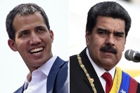 Venezuelan opposition leader Juan Guaido (L) and President Nicolas Maduro (R). (AFP Photo)