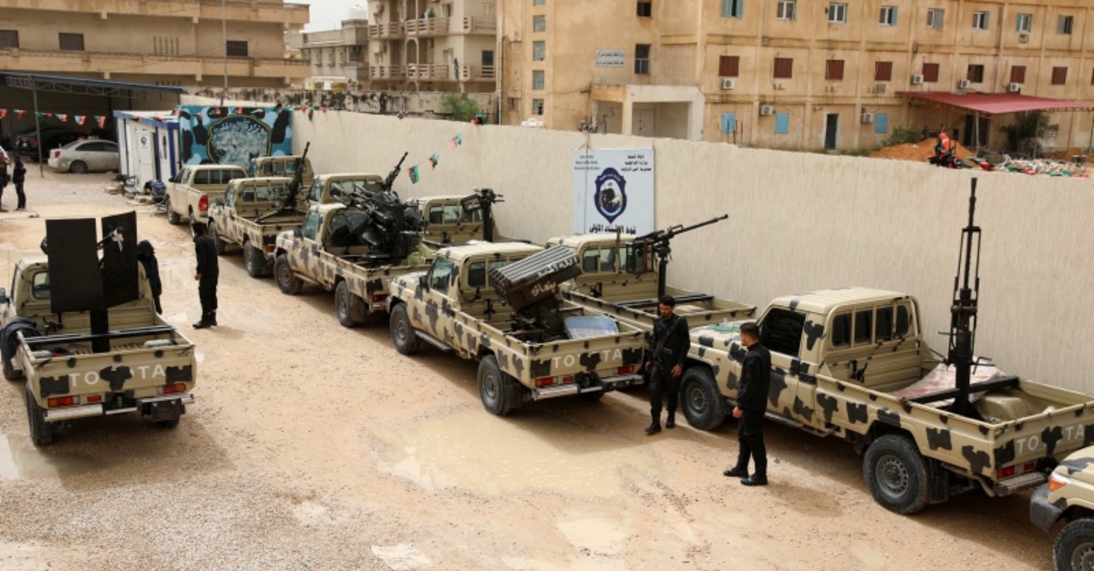 Members of the Libyan pro-internationally recognized government forces check the military vehicles which were confiscated from Libyan commander Khalifa Haftar's troops, in Zawiyah, west of Tripoli, Libya April 5, 2019. (Reuters Photo)