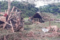 A view of damaged military checkpoint following an attack in Basilan island, southern Philippines, July 31, 2018. (EPA Photo)