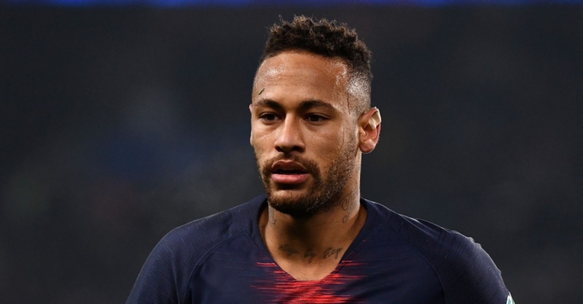 In this file photo taken on Jan. 23, 2019 Paris Saint-Germain's Brazilian forward Neymar looks on during the French Cup round of 32 football match between Paris Saint-Germain (PSG) and Strasbourg (RCS) at the Parc des Princes stadium in Paris. (AFP)