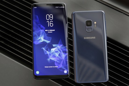 This Feb. 21, 2018, photo shows the Samsung Galaxy S9 Plus, left, and back of a Galaxy S9 mobile phone, during a product preview in New York. (AP Photo)