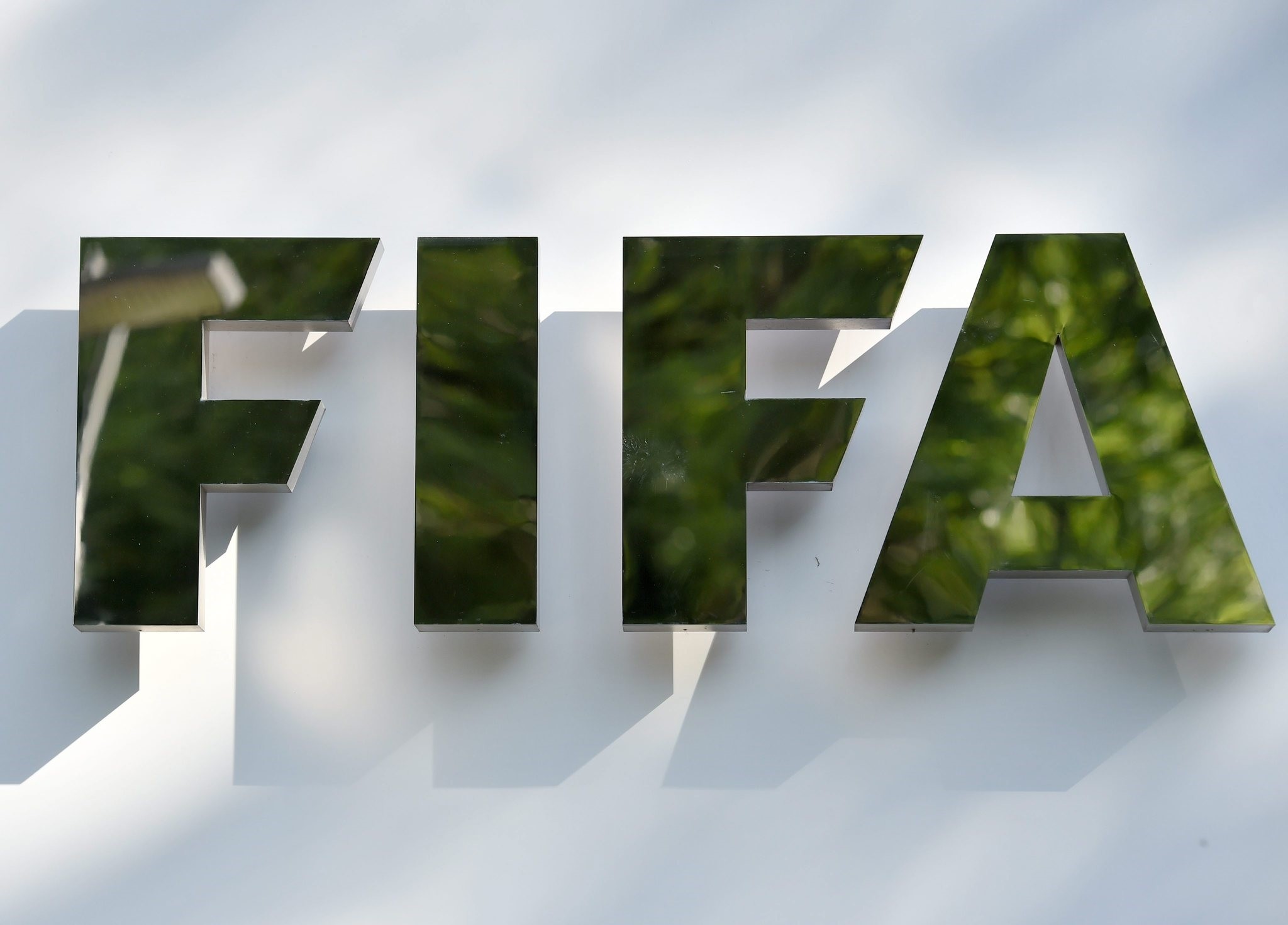 The logo of the international soccer governing body 'Federation Internationale de Football Association' (FIFA) is pictured prior to a press conference at the FIFA headquarters in Zurich, June 2, 2015. (EPA Photo)