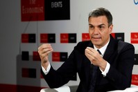 Spain's Prime Minister Pedro Sanchez speaks during a conference, Madrid, Nov. 20.