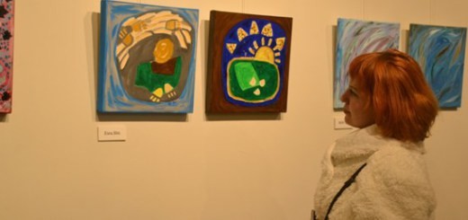  Visitors can see two pieces of work from each artist in the exhibition, with only one up for sale. The other painting will be kept by the foundation. 