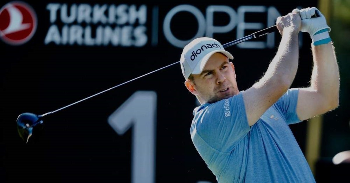 Justin Harding watches the ball after his shot during the Turkish Airlines Open, Antalya, Turkey, Nov. 7, 2019 (AA Photo)
