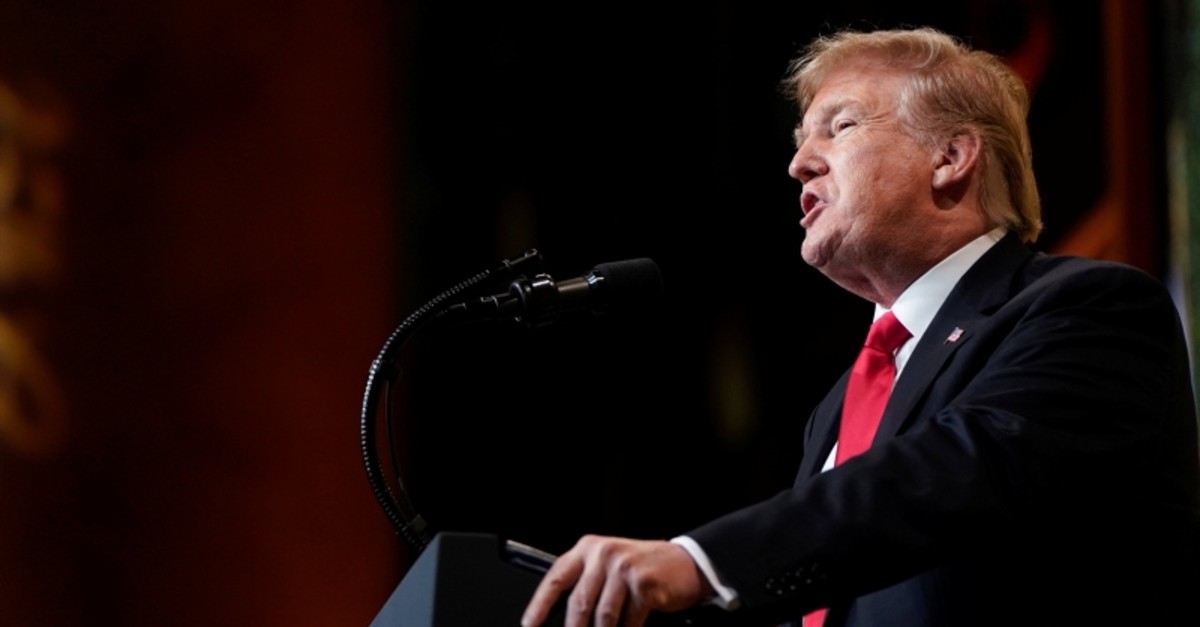 U.S. President Donald Trump speaks at the National Republican Congressional Committee Annual Spring Dinner in Washington, U.S., April 2, 2019. (Reuters Photo)